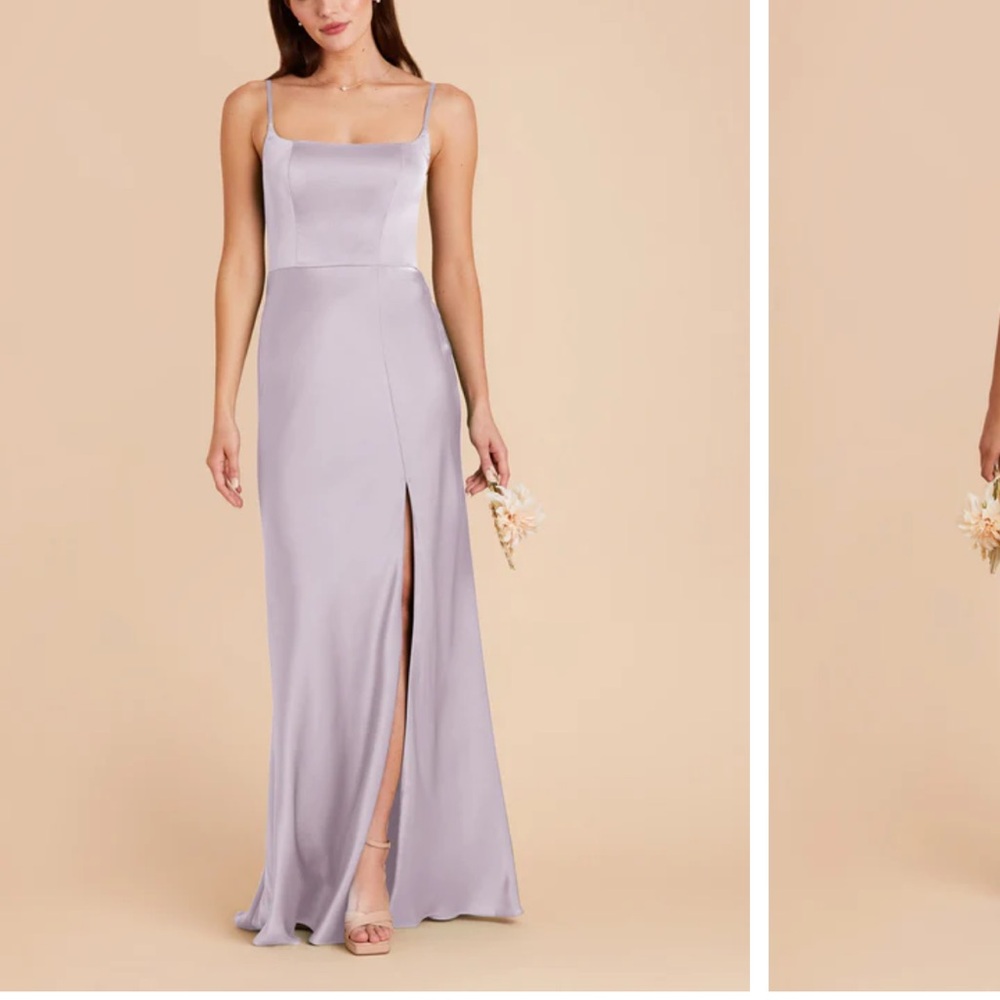 Purple Maxi Gown with Slit and Spaghetti Straps for Weddings